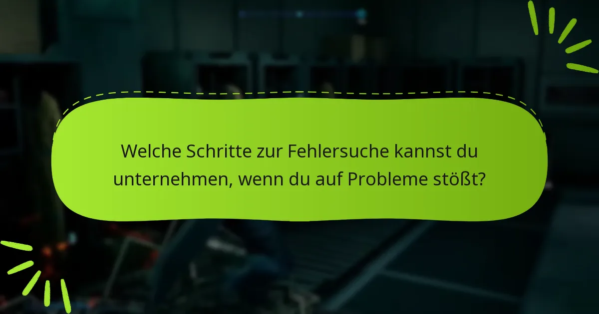 Welche Schritte zur Fehlersuche kannst du unternehmen, wenn du auf Probleme stößt?